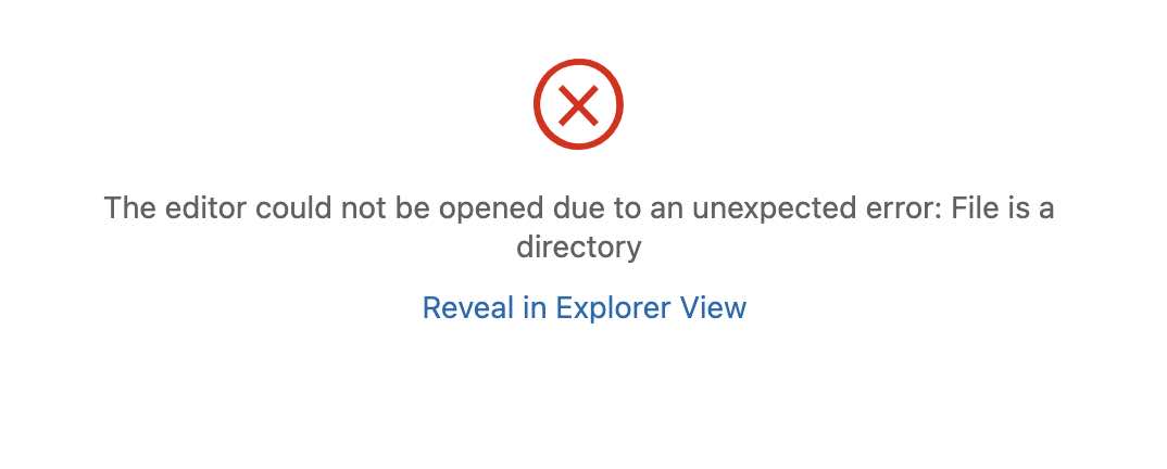VS Code Unexpected error- File is a directory